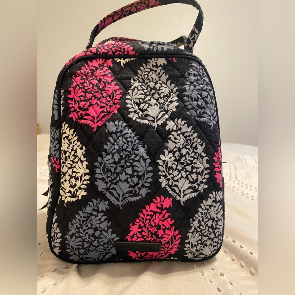 Vera Bradley Black and pink northern lights lunch bag